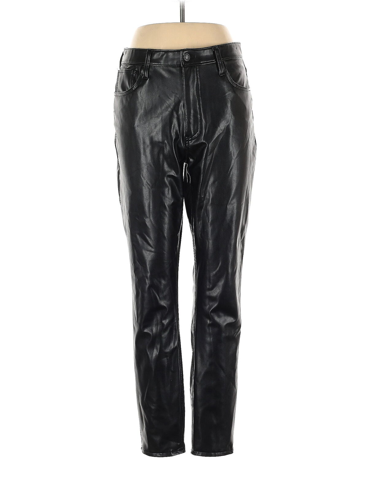 Abercrombie & Fitch Women Black Faux Leather Pant… - image 1