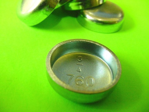 5-Pack Of 3/4" Freeze Plug Expansion Plugs For GM Engines - Zinc Plated Steel, NOS