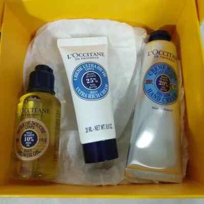 L'occitane Shea Butter Hand Cream & Body Cream ,10% Shea Shower Oil Set x3 NEW