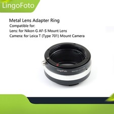 Metal Lens Adapter Ring for Nikon F G AF-S Lens to for Leica T Mount Camera