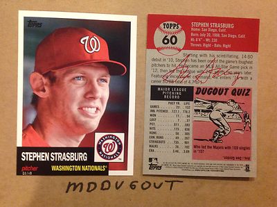 Stephen Strasburg #60 Nationals Ace MVP # Ed / 49 Made 2016 Topps Archive 1953