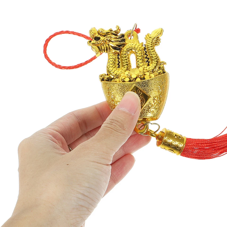 10 Piezas Fiesta de Primavera Árbol Decoración Bendición Dije Buena Suerte Adornos Dorado Foto 3 de 4