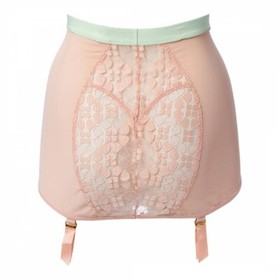 AGENT PROVOCATEUR PINK/MINT QUINN BRA 32DD 34D & 3 MEDIUM SUSPENDER & BRIEF BNWT