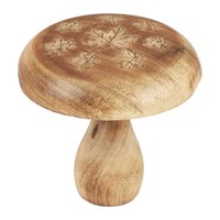 Holzpilz Deko Pilz Natur Herbstdeko Holz 15Cm Handarbeit