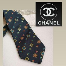 CHANEL LOGO France Genuine Silk 100 Mens Tie Necktie Dress Luxury Multicolor @63