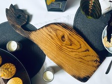 Tagliere per salumi in legno carino a forma di gatto artigianale