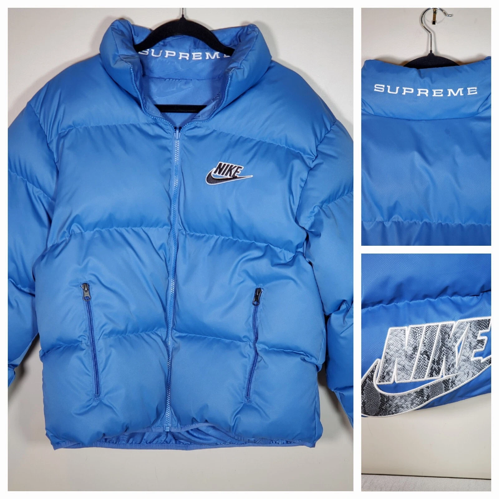 Veste Nike X Supreme Puffy bleue réversible homme taille M 