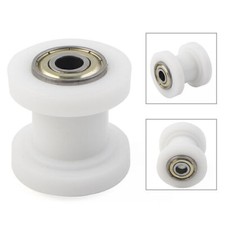 8mm Chain Roller Slider Tensioner Guide Pulley Dirt Pit White For Bike Motor