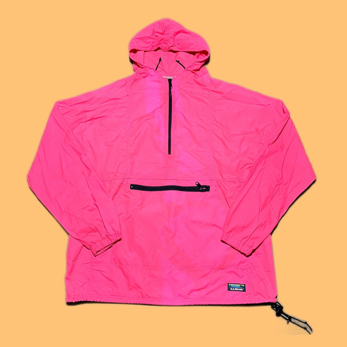 Vintage 90s L.L.Bean Electric Pink Sun Bleached Anorak Vintage 90s L.L.Bean Electric Pink Sun Bleached Anorak