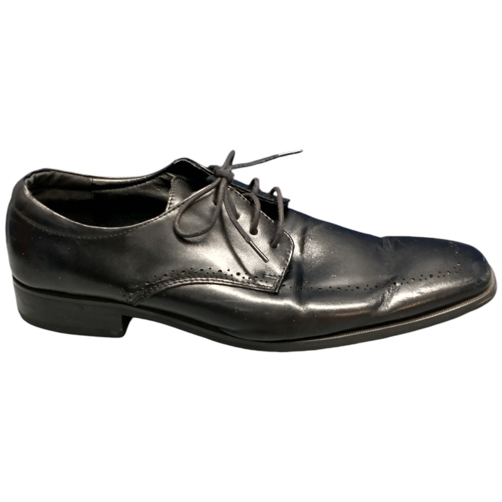 SAOLA Scarpe eleganti uomo La Milano Derby taglia 9 nere pelle italiana punta quadrata stringate