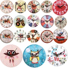 Vintage Rustic Wooden Wall Clock Antique   Retro Home Kitchen Decors JY