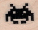 Space Invaders 3/4 x 3/4'' Rubber Stamp, Space Invaders Stamp, Tiny Stamp