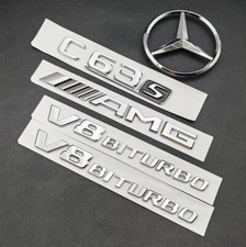 C63S Emblem Badge Set Chrome Silver for Sedan W205 AMG