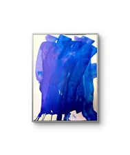 Blue Purple Acrylic Ink Abstract 18x24 Modern Fluid Art Original Painting Paper