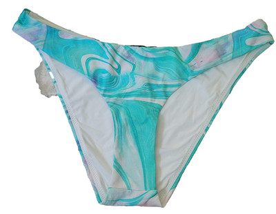 Aqua Swim Bikini Bottom Womens Medium Hipster Marble Print Bathing Suit Swimwear