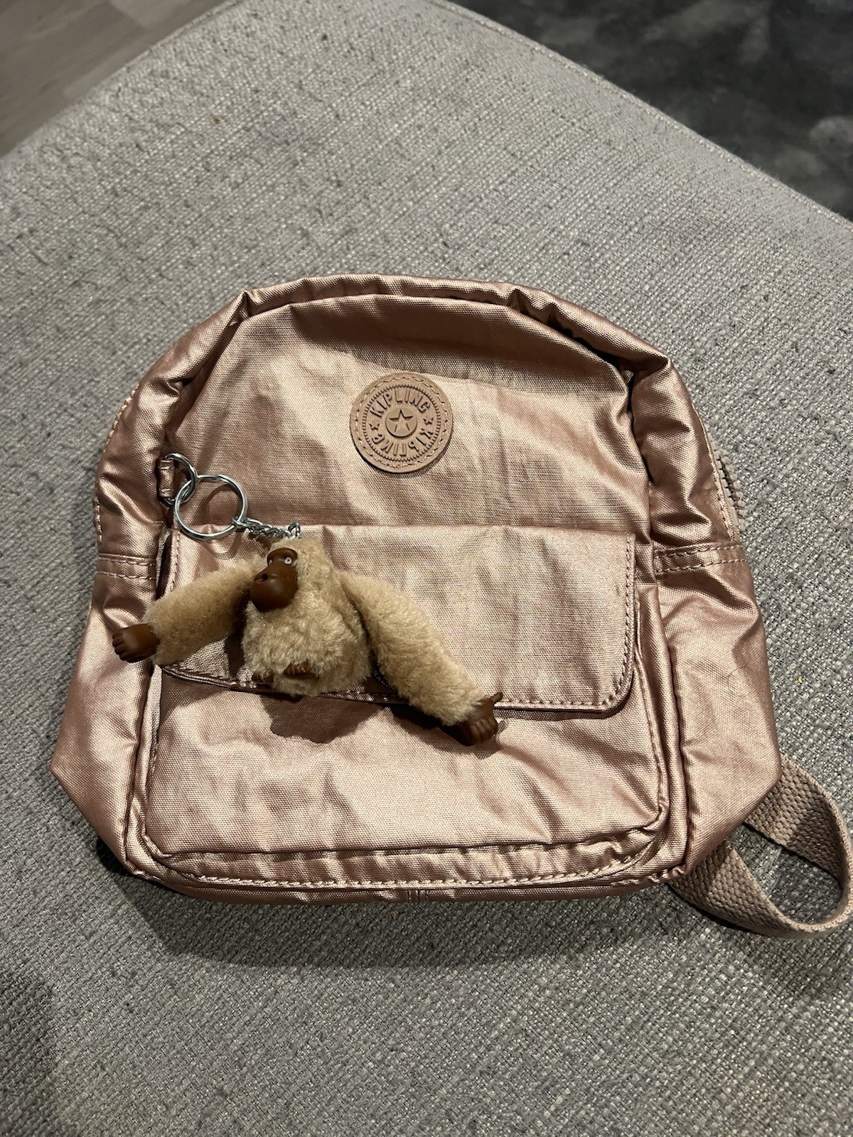 Kipling Mini Backpack Rose Gold With monkey charm - image 1