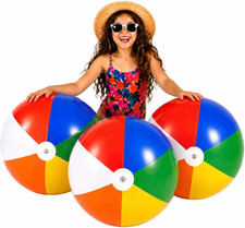 Beach Balls 3 Pack 20" Inflatable Beach Balls for Kids - Pool Games Toys for K