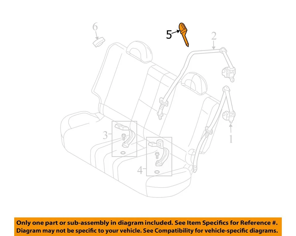 Chevrolet Pontiac Aveo5 2006-2011 guía Aveo ASM R ASIENTO SHLDR BEL 96443253 NUEVO Foto 2 de 3