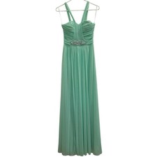 Windsor Sea Foam/ Mint Green Gem Embellished Ruched Grecian Formal Dress M or L