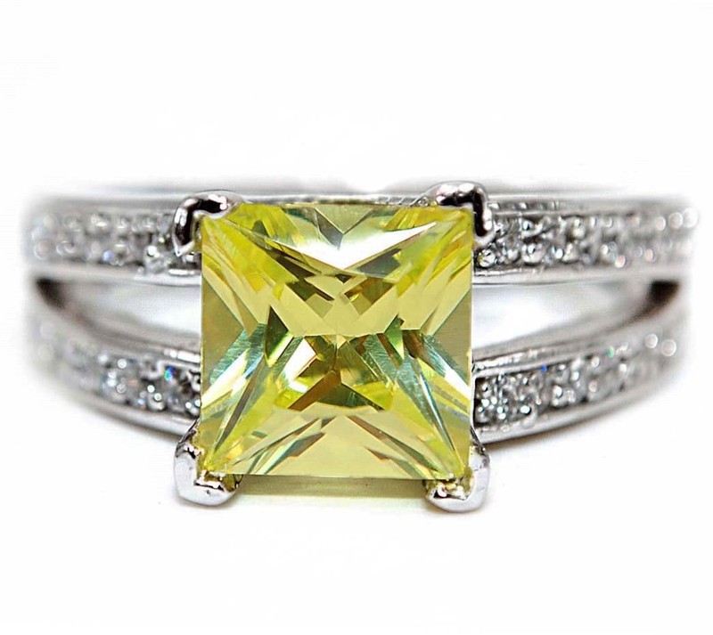 3CT  Peridot 925 Genuine Sterling Silver Ring Jewelry Sz 7 MM3-6