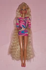 Barbie Totally Hair 1992 vintage doll Mattel ultra long hair retro print dress