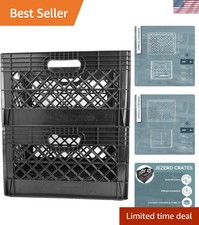 Eco-Friendly 24 Quart Black Utility Crate - Durable Stackable Storage Solution