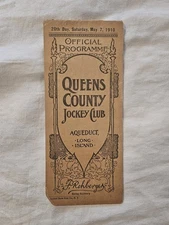 1910 Aqueduct Queens County Jockey Club Racing Program