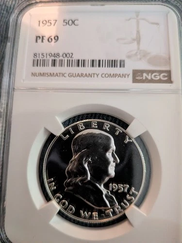 1957 PF69 Franklin Half Dollar NGC
