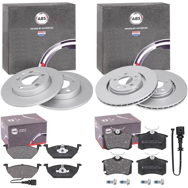Abs Bremsscheiben + BelÄGe Vorne+Hinten Passend FüR Vw Golf 4 Bora Skoda Octavia-image