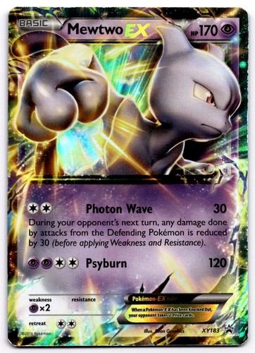 Mewtwo EX XY183 XY Black Star Promo Holo Pokemon Card - MP
