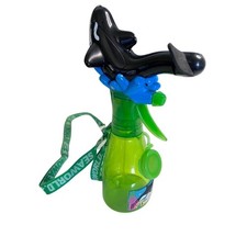 SeaWorld Shamu Orca Whale Misting Fan Handheld Spray Bottle Green with Lanyard