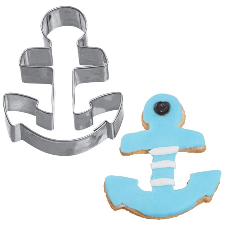 6x Ausstechform Anker 8 cm Edelstahl Plätzchenform Ausstecher Weihnachten Deko - Bild 2 von 3