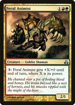 FERAL ANIMIST X 4 E/X+ GUILDPACT MAGIC THE GATHERING