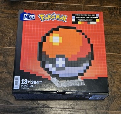 Mega Bloks - Pokemon Classic Poke Ball, Pixel Art, 342 Piece Building Toy Set 