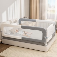 Bed Rail for Toddlers with U-Shaped Base: Safety Foldable - Stable Protecti...