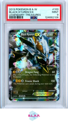 BLACK KYUREM EX POKEMON 100 2013 LEGENDARY TREASURES HALF ART ENGLISH PSA 9