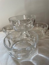 4 bols ramequins coupelle Arcoroc France verre transparent vintage