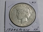 1934-S $1 Peace Silver Dollar #417 Better Date & Condition - XF+