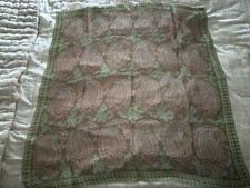 VINTAGE VERA SILK 30" HAND ROLLED SCARF