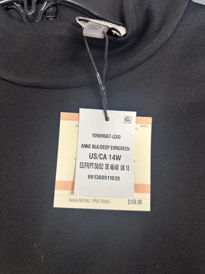 Anne Klein 女式 14W 码深常绿连衣裙全新带标签从未使用过 — 第 4/4 张图片