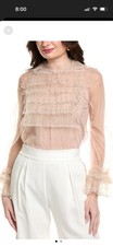 Valentino Tulle Ruffe Blouse Size 38