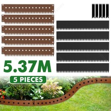 Heavy Duty Metal Garden Border 5 Pack Steel Edging 1m Long Lawn Borders Pre-Rust