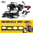 Pair Motorcycle LED Auxiliary Fog Spot Lights For BMW Suzuki Honda Kawasaki NEW