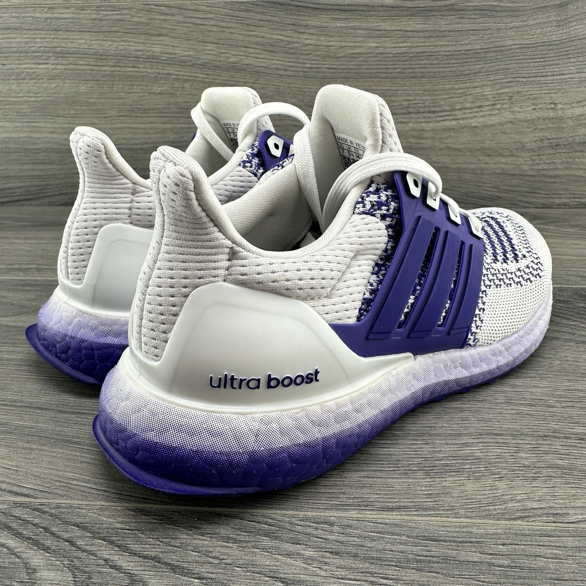 Adidas UltraBoost 1.0 Size 7 Womens White Collegiate Purple