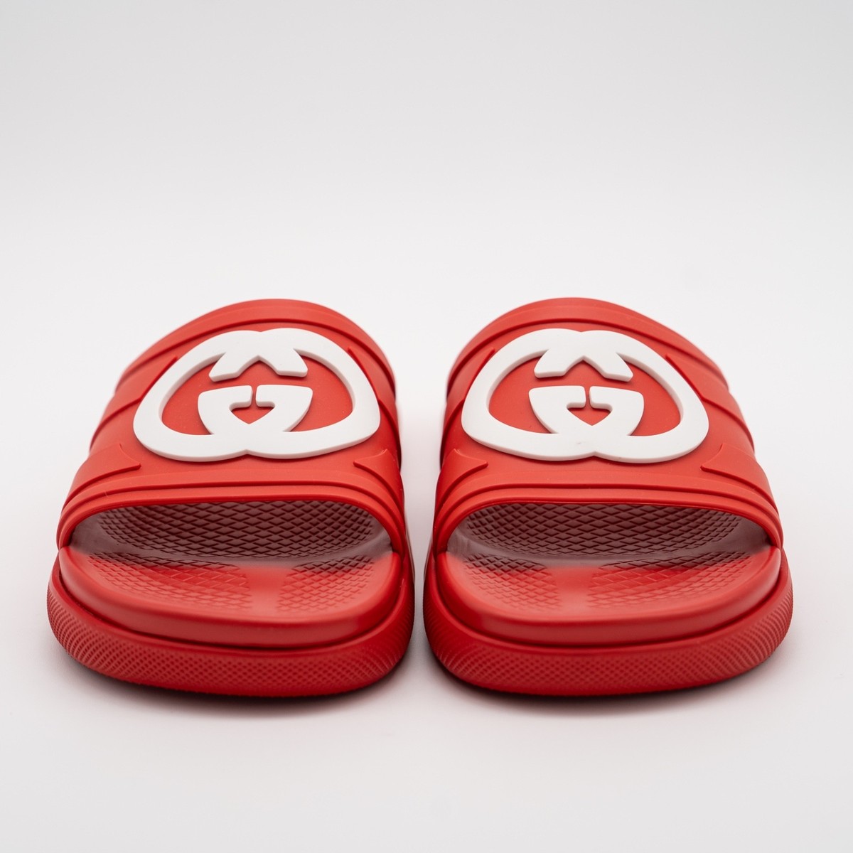 size 7G 7.5 US Gucci GG White Red Slides Sandals Interlocking Rubber size 7G 7.5 US Gucci GG White Red Slides Sandals  main image 2