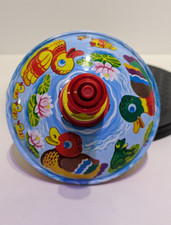 Toy Tin Spinner Metal Top with Ducks In Working Order Maybe Vintage Totes Adorb