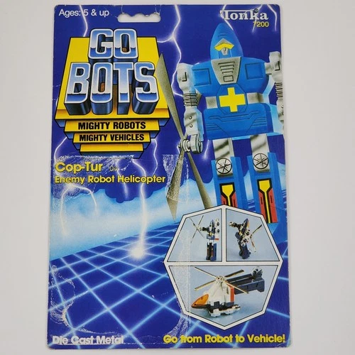 Vintage GOBOTS Cop-Tur Enemy Robot Helicopter Cardback Only 1983 Tonka Go Bots