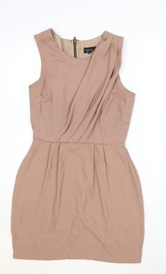 Topshop Damen Rosa Polyester A-Linie Größe 8 U-Ausschnitt Reißverschluss