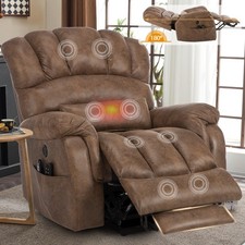 Oversized Lay Flat Dual Motor Power Lift Recliner Chair with Extended Footrest