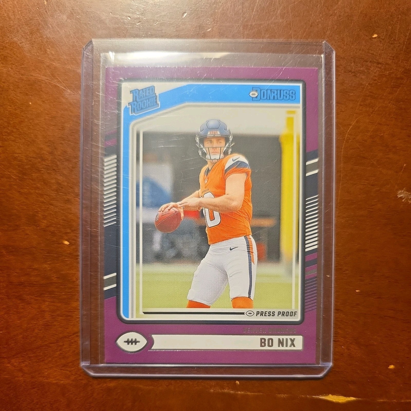 2024 Panini Donruss - Rated Rookie Bo Nix #369 Purple Press Proof (RC)